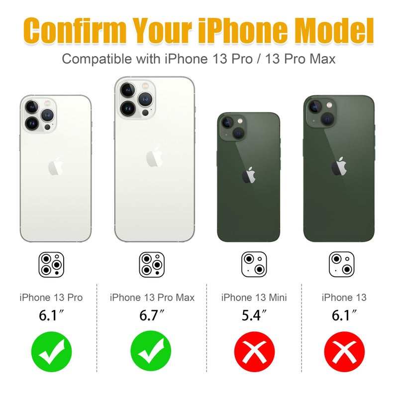 AGVEE 3+3 6 Pack for iPhone 13 Pro 6.1" / 13 Pro Max 6.7" Camera Lens Protector, Bling Diamond & Bling Glitter Metal Ring 9H Tempered HD Glass Camera Cover Film, Bling-Pink - Image 2