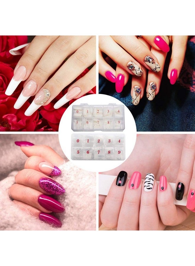 Fameza 200Pcs Square Nail Tips For Acrylic Nails Professional, Fake Clear Natural Acrylic Short Square French Artificial Nail Tips Half Cover With Acrylic Nail Clipper, 2Pcs Nail Files - Image 2