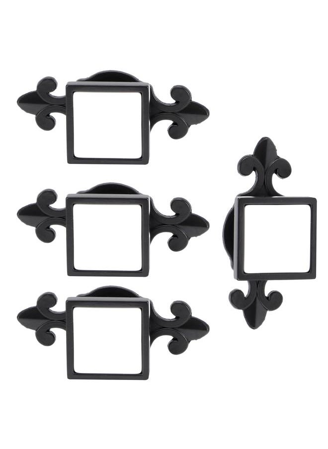 Thoraya 4 Sets Ceramic Zinc Alloy Handle Wardrobe Drawer Pulls Bright Chrome Furniture Hardware(336 Matte Black White )  - Image 4
