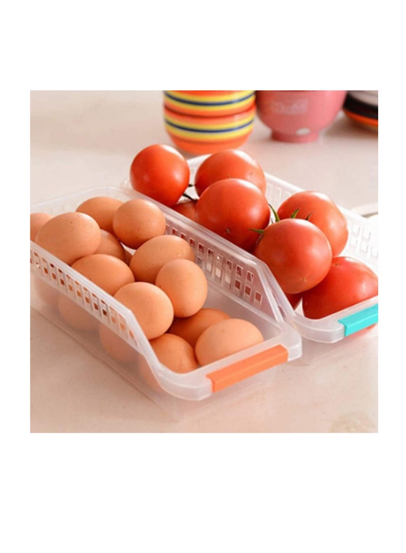 Raxoom 4PCS Refrigerator Organizer Bins Baskets, Ideal for Fridge and Freezer Organization and Counter Food Container, Multi-color - Image 2