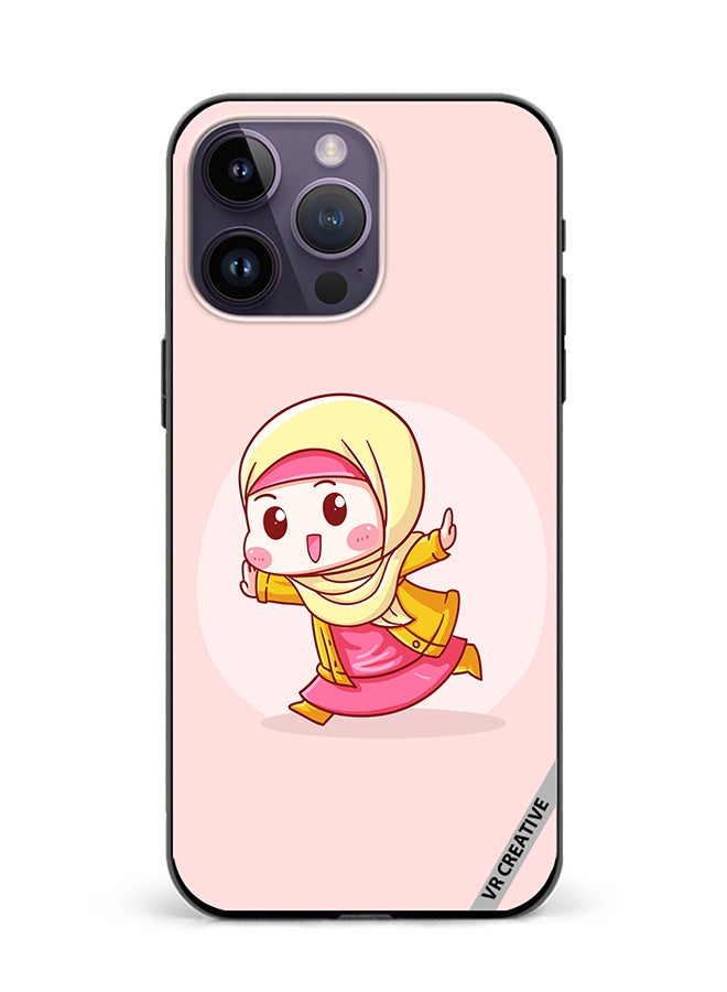VR CREATIVE Protective Case Cover For Apple iPhone 15 Pro Max Cute Lady In Hijab Design Multicolour - Image 1