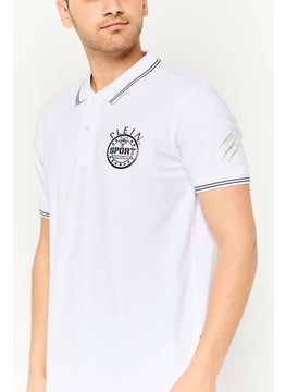 Plein Sport Men Sportswear Fit Short Sleeve Outdoor Polo , White  - Image 3