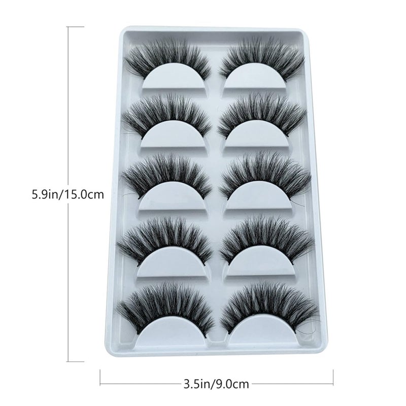 5 Pairs 3d Handmade Natural Fake Lashes False Eyelashes for Realistic Makeup Accessory Lightweight Eye Cosmetics - Image 2