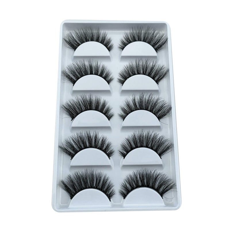 5 Pairs 3d Handmade Natural Fake Lashes False Eyelashes for Realistic Makeup Accessory Lightweight Eye Cosmetics - Image 1