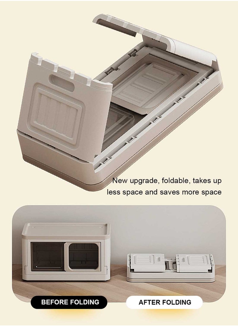 Kidle - Large Foldable Litter Box with Lid Cat Litter Box Cat Litter Pan Easy to Clean Kitty Litter Box 561-K - Image 1