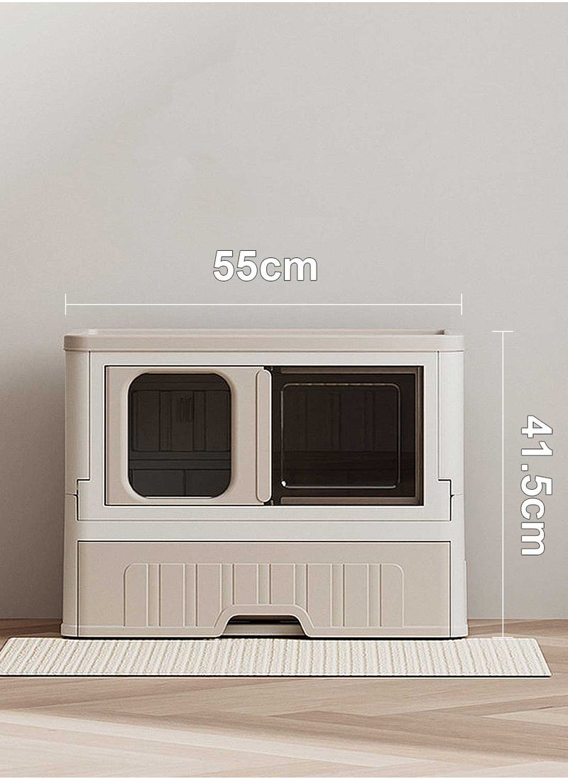 Kidle - Large Foldable Litter Box with Lid Cat Litter Box Cat Litter Pan Easy to Clean Kitty Litter Box 561-K - Image 1