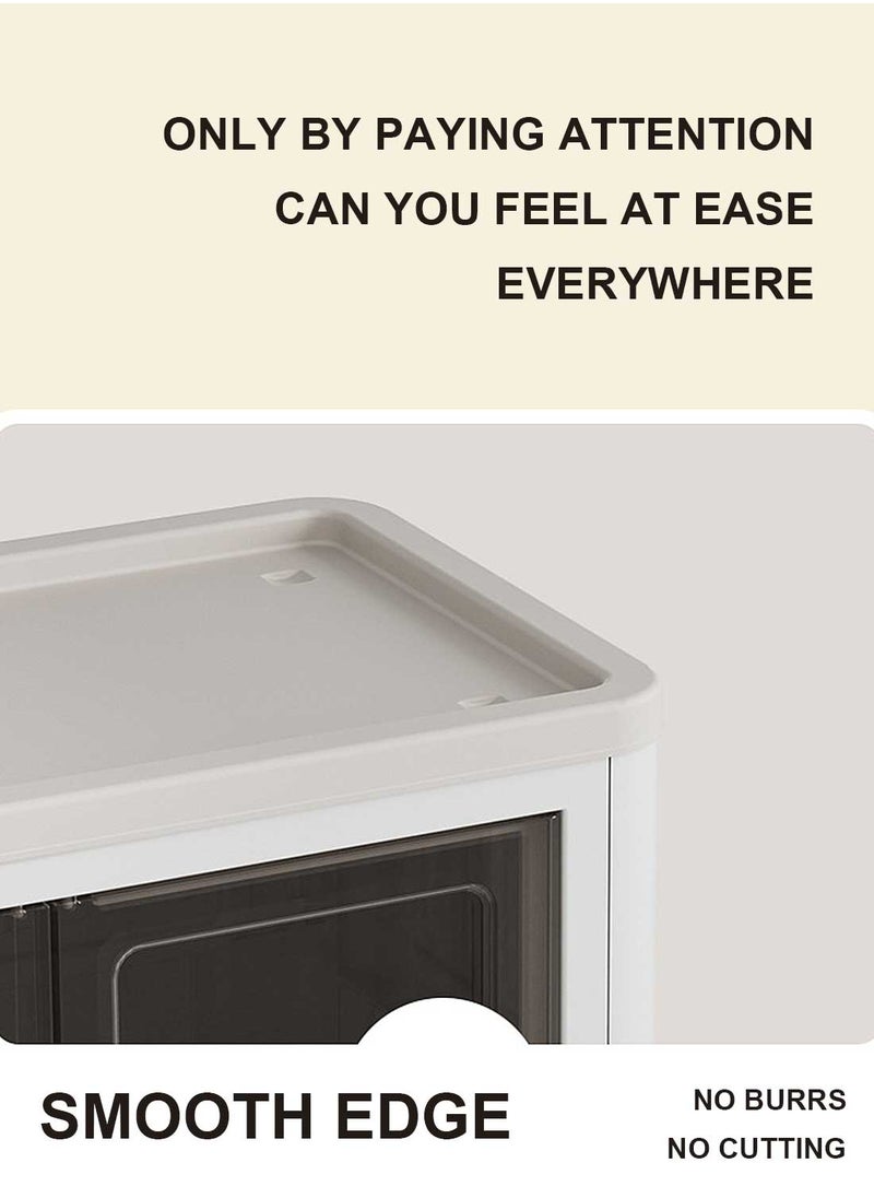 Kidle - Large Foldable Litter Box with Lid Cat Litter Box Cat Litter Pan Easy to Clean Kitty Litter Box 561-K - Image 1