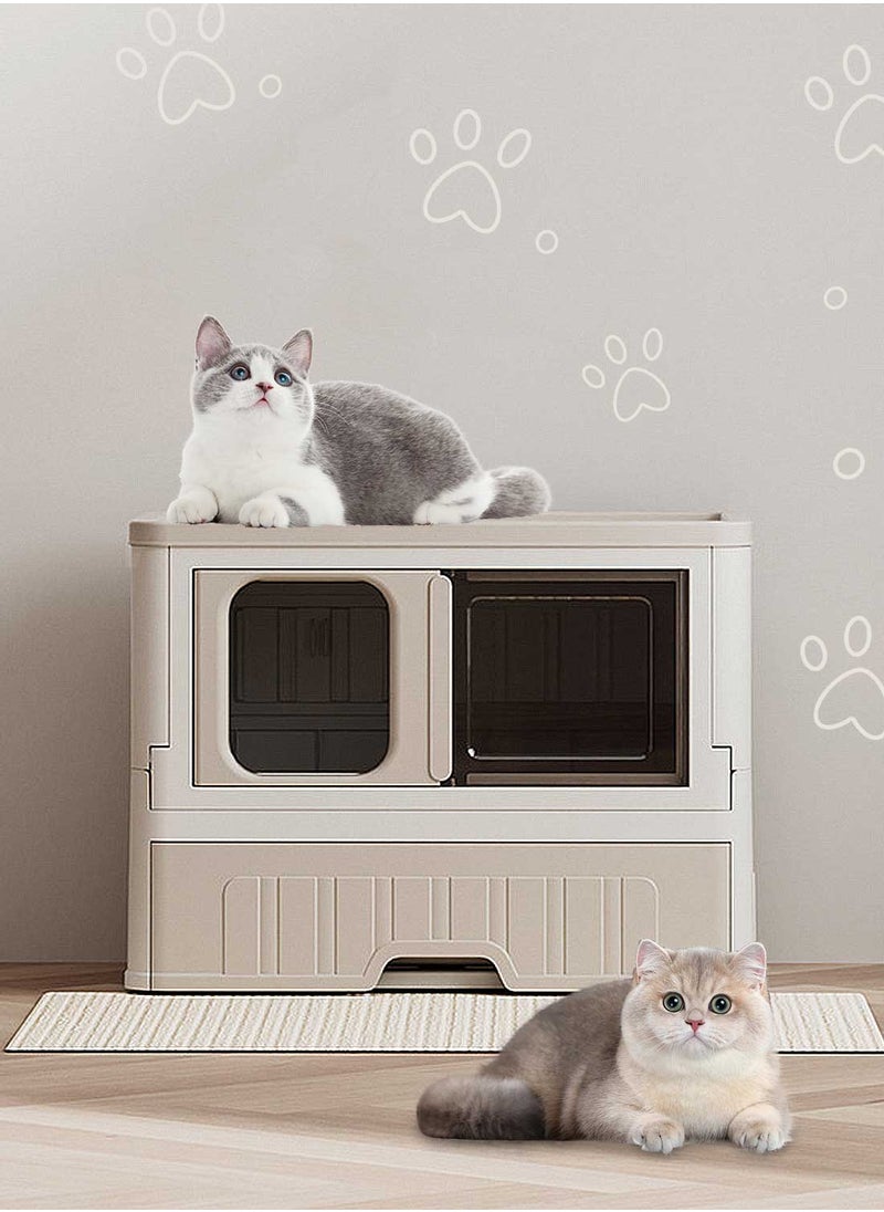 Kidle - Large Foldable Litter Box with Lid Cat Litter Box Cat Litter Pan Easy to Clean Kitty Litter Box 561-K - Image 1