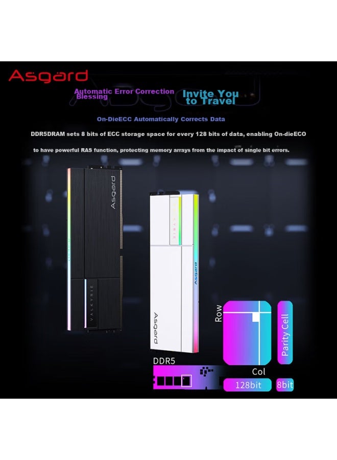 Asgard 32gb Kit Ddr5 6400 Desktop Memory Module, Rgb Light Bar - Valkyrie Ii Polar White - Image 3