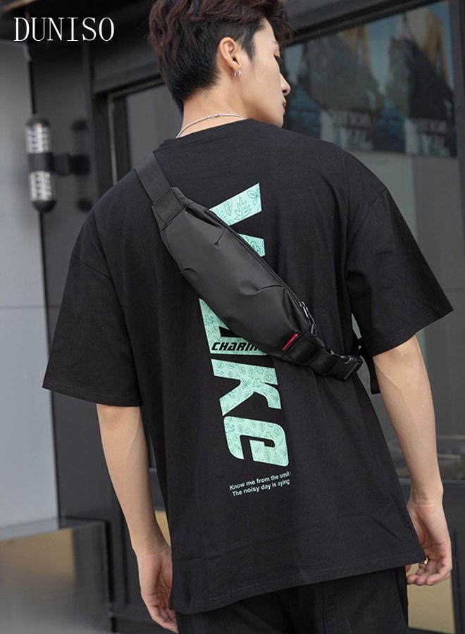 DUNISO Fashionable Sling Bag Crossbody Bag for Men Waterproof Sling Backpack Hiking Daypack Multipurpose Anti-theft Cross Body Chest Bag for Out door Sports  - Image 2