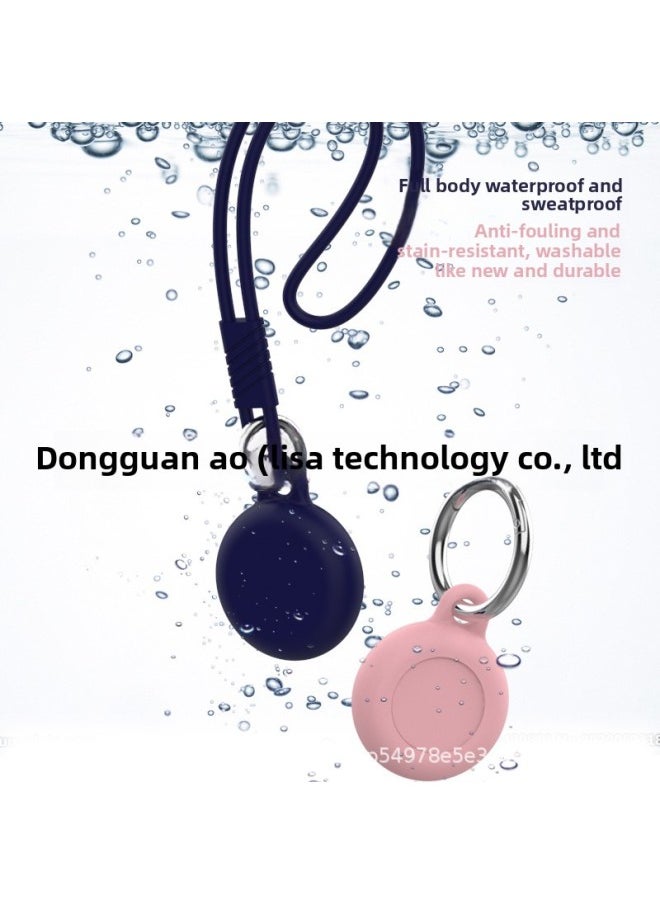 Generic - 4-piece Set For Apple Airtag Tracker Anti-lost Device Locator All-inclusive Waterproof Keychain Protective Case-Color:Pink + Violet + Mint Green + Black + OPP Bag - Image 1