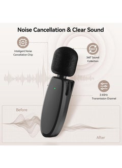 Generic 3-in-1 Wireless Lavalier Microphone for iPhone, Android, Camera and Laptop, 2.4G Ultra-Low Delay Double Mini Microphone Lapel Mic with Noise Reduction for Video Recording, Vlog, YouTube, TikTok  - Image 3