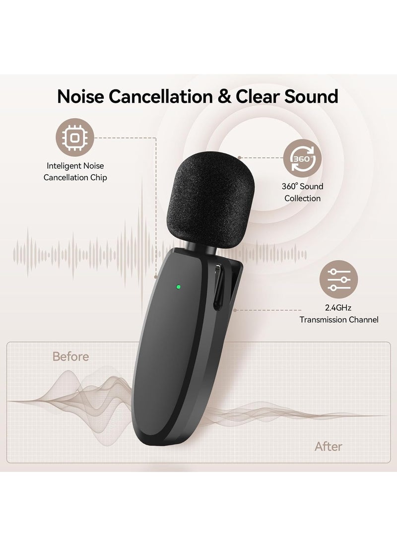 Generic 3-in-1 Wireless Lavalier Microphone for iPhone, Android, Camera and Laptop, 2.4G Ultra-Low Delay Double Mini Microphone Lapel Mic with Noise Reduction for Video Recording, Vlog, YouTube, TikTok  - Image 3
