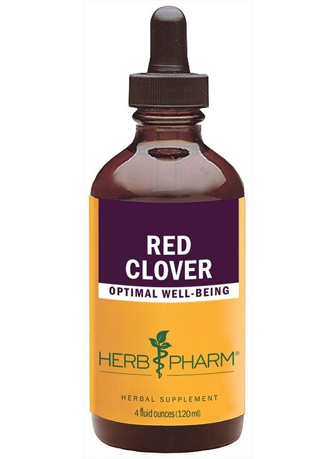 HERB PHARM Certified Organic Red Clover Liquid Extract - 4 Ounce - Image 1