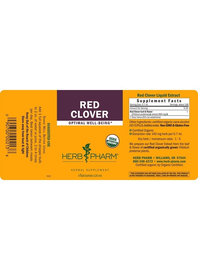 HERB PHARM Certified Organic Red Clover Liquid Extract - 4 Ounce - Image 5