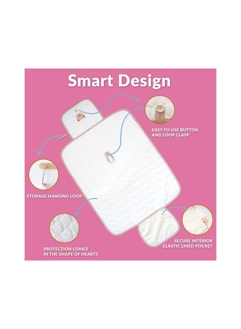كابتن تيك Portable Changing Pad, Travel Changing Mat for Diaper Bag, Diaper Changing Pad Travel, Baby Travel Items, Newborn Essentials Must Haves, Water-Resistant Interior - Image 3