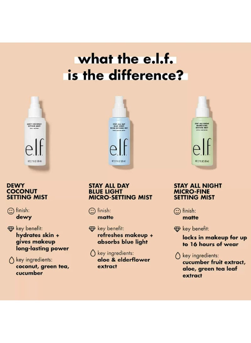 إلف رذاذ إعداد مكياج جوز الهند الندي، رذاذ مرطب ومرطب مملوء بالشاي الأخضر، نباتي، لم يتم الإساءة إلى الحيوانات في تصنيعه، 2.7 أونصة سائلة - Image 3