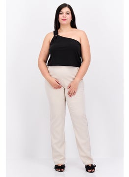 Love Fire Women Asymmetrical Neck One Shoulder Sleeve Plain Top, Black  - Image 4