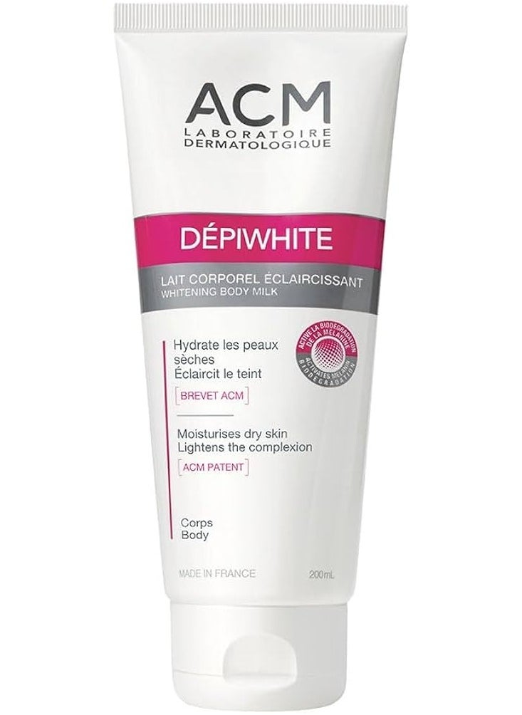 ACM Laboratoire dermatologique DÉPIWHITE Whitening Body Milk Moisturises Dry Skin 200ml  - Image 1