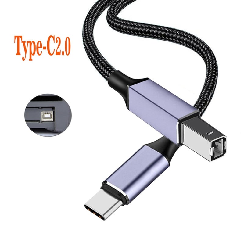 كابل طابعة متعدد الاستخدامات للهواتف والأجهزة اللوحية من نوع C 2.0 إلى USB، للاتصال السريع والسهل - Image 2