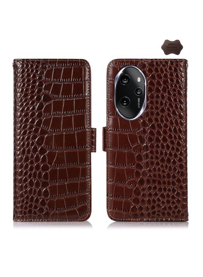 S-TOP Case For Honor 100 Pro Crocodile Top Layer Cowhide Leather Phone Case - Image 1