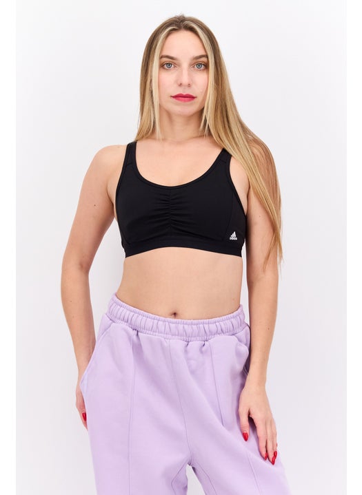 Women Sportswear Fit Lightly Padded Training Sports Bra, Black