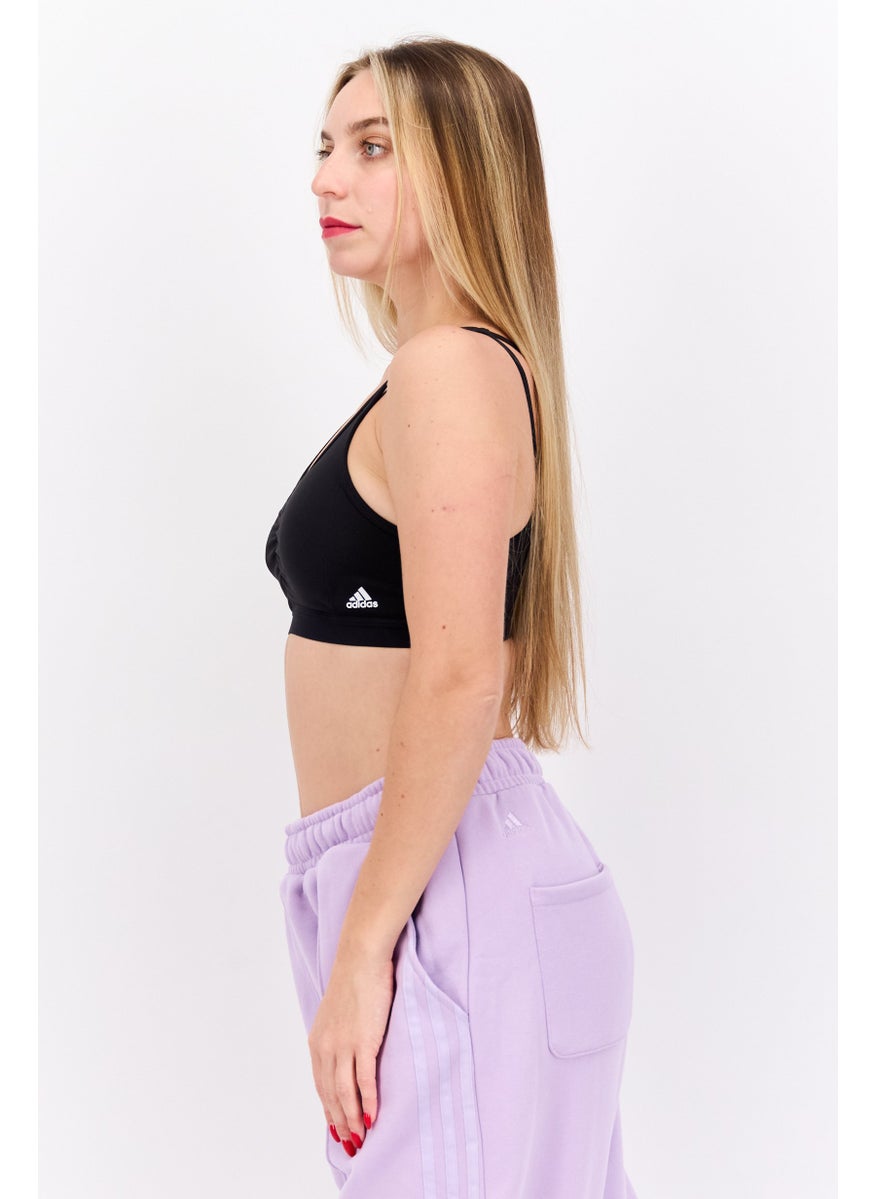 Women Sportswear Fit Lightly Padded Training Sports Bra, Black