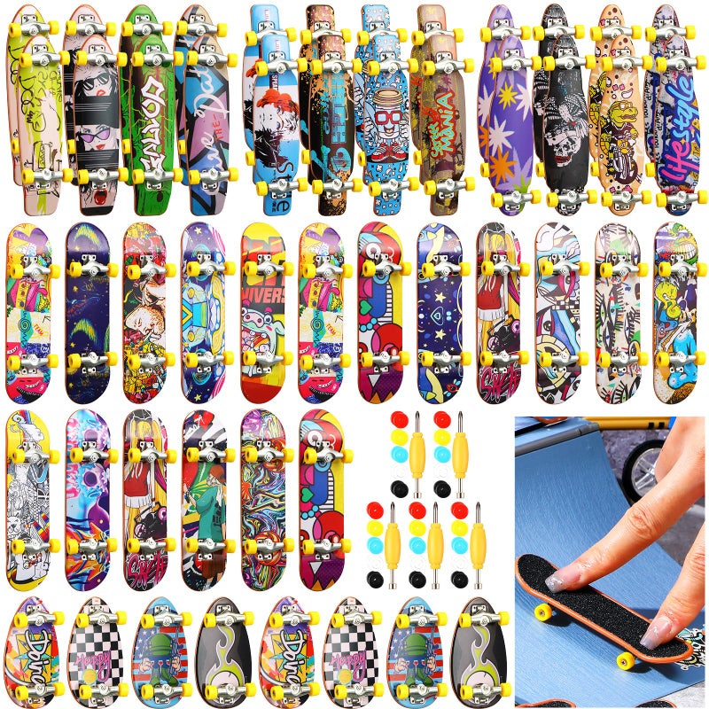 HI-BOOM Hiboom 50 Pack Fingerboard Skateboards Professional Finger Boards Collectible Mini Skateboards Creative Fingertips Movement Gifts Finger Sports Party Favors for Adults Random Style - Image 2