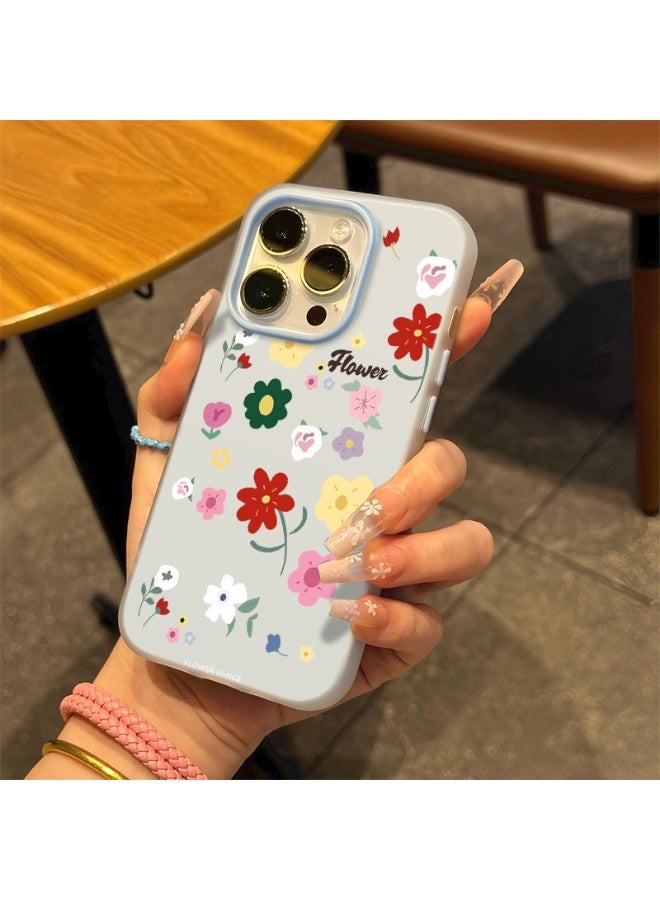 NIBEMINENT A Screen Full Of Flowers Protective TPU Case Cover For iPhone 16E, Blue