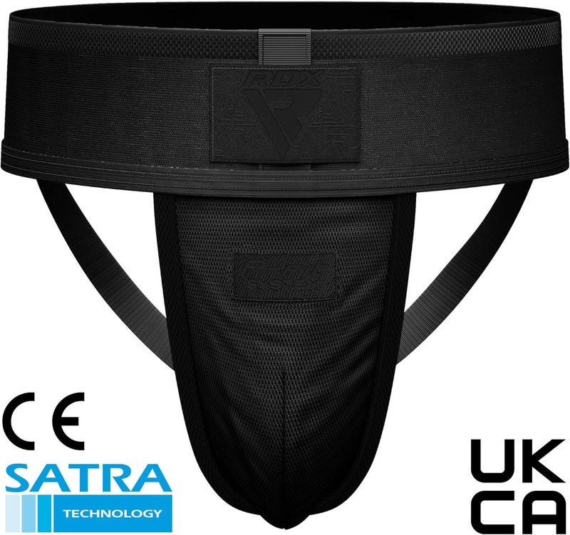 RDX Groin Guard Cup for Men - Boxing, Kickboxing, MMA, Muay Thai, Sparring Protector -M |Black/Black (GGS-H1FB-M) - Image 2