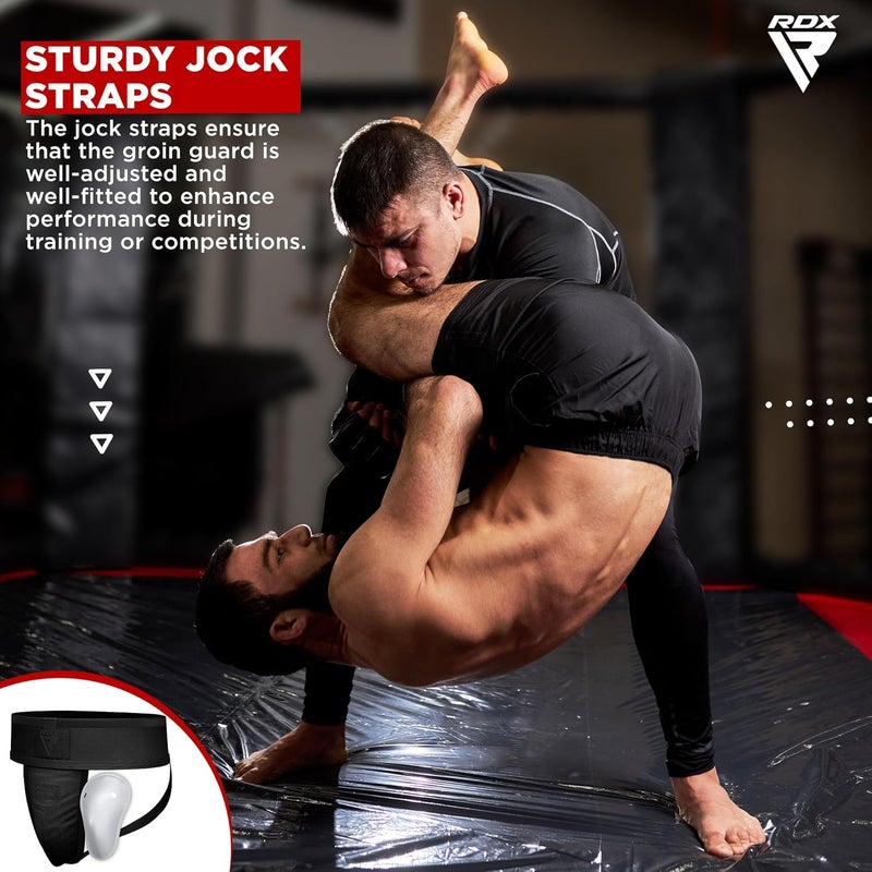 RDX Groin Guard Cup for Men - Boxing, Kickboxing, MMA, Muay Thai, Sparring Protector -M |Black/Black (GGS-H1FB-M) - Image 5
