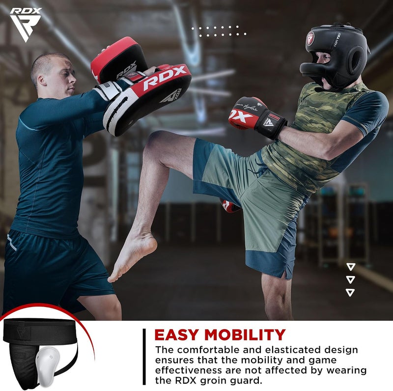 RDX Groin Guard Cup for Men - Boxing, Kickboxing, MMA, Muay Thai, Sparring Protector -M |Black/Black (GGS-H1FB-M) - Image 3