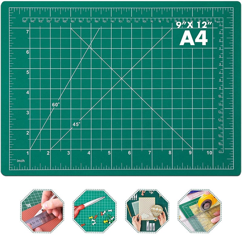 URBAN BOX Self Healing Sewing Mat, Rotary Cutting Mat Double Sided 5-Ply Craft Cutting Board for Sewing Crafts Hobby Fabric Precision Scrapbooking Project 9inch x 12inch(A4) - Image 1