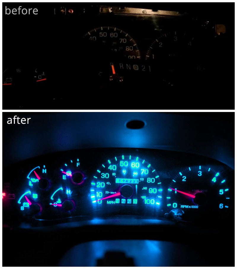 WLJH Bright Ice Blue LED Bulb Instrument Cluster Panel Gauge Light Dash Kit Package Replacement for Ford F150 F250 F350 Bronco 1982-1998 - Image 4