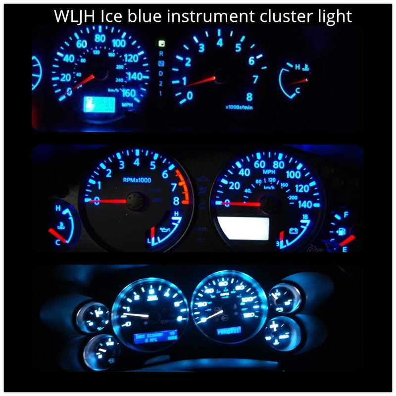 WLJH Bright Ice Blue LED Bulb Instrument Cluster Panel Gauge Light Dash Kit Package Replacement for Ford F150 F250 F350 Bronco 1982-1998 - Image 3