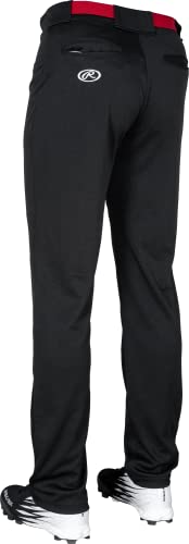 Rawlings رولينغز | بنطلون بيسبول YBP31SR | مقاس شبه مريح | أسود | شباب متوسط - Image 3