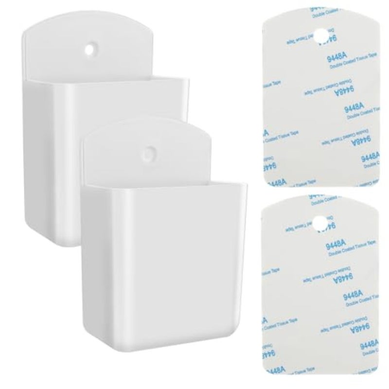 2 Packs Universal Remote Control Holders, Self Adhesive TV Air Conditioner Remote Control Holder Wall Mount Storage Box Organizer Wall Pen Holder Stroage for Home Office School - Image 1
