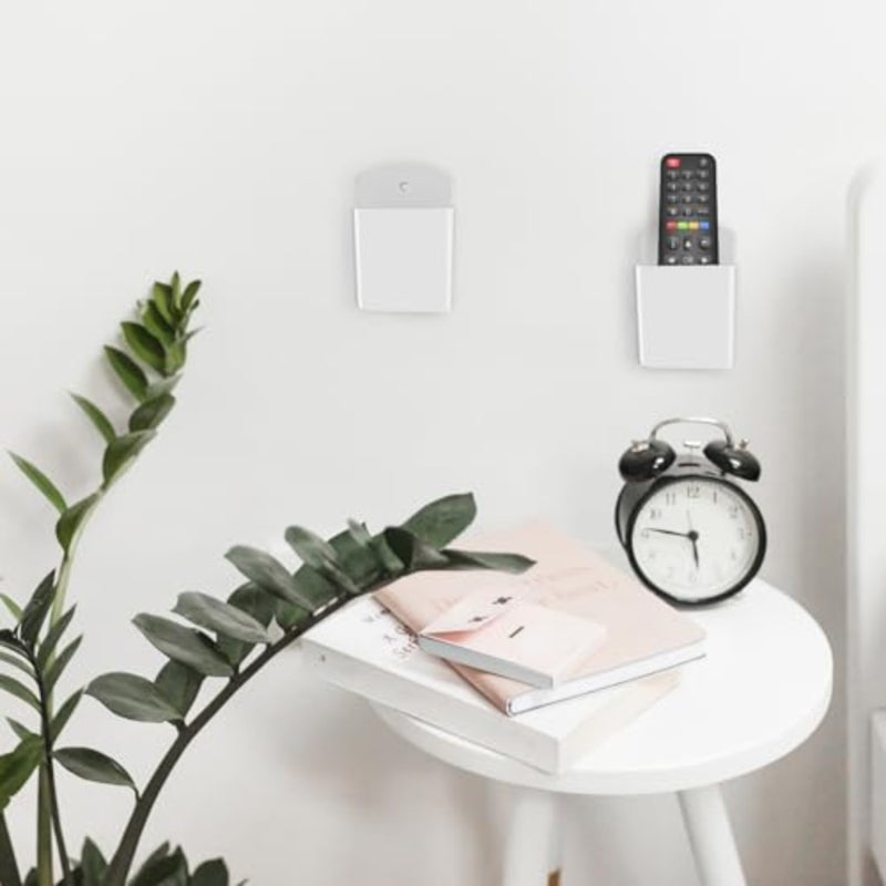 2 Packs Universal Remote Control Holders, Self Adhesive TV Air Conditioner Remote Control Holder Wall Mount Storage Box Organizer Wall Pen Holder Stroage for Home Office School - Image 5