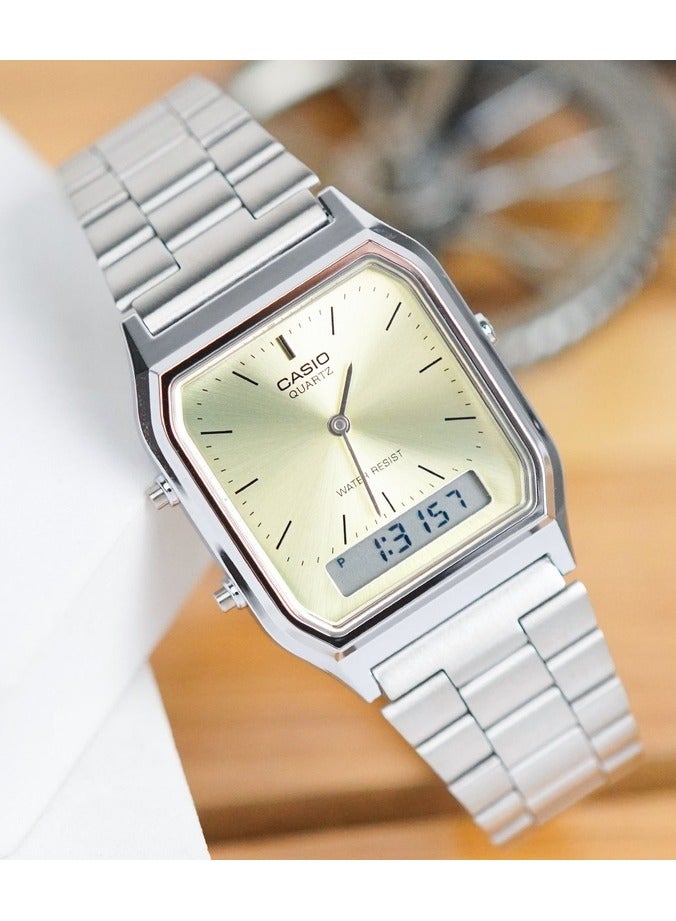 كاسيو ساعة كاسيو خمر للجنسين AQ-230A-9AMQYDF ساعة يد - Image 2