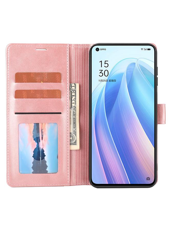 اس-توب جراب هاتف OPPO Reno7 Pro الكلاسيكي المصنوع من الجلد القابل للطي - Image 4