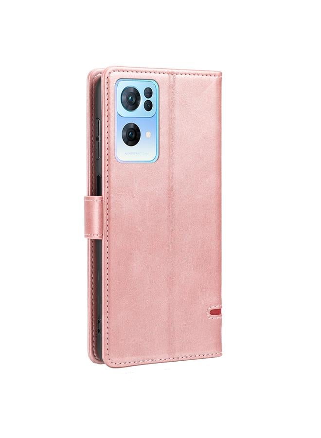 اس-توب جراب هاتف OPPO Reno7 Pro الكلاسيكي المصنوع من الجلد القابل للطي - Image 3