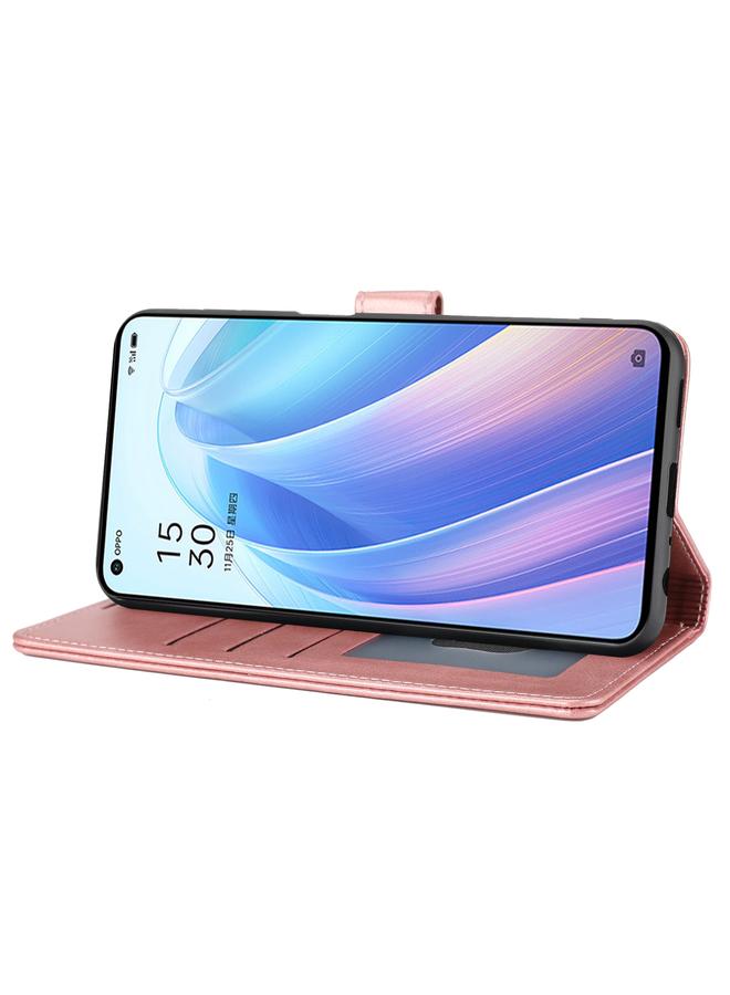 اس-توب جراب هاتف OPPO Reno7 Pro الكلاسيكي المصنوع من الجلد القابل للطي - Image 5