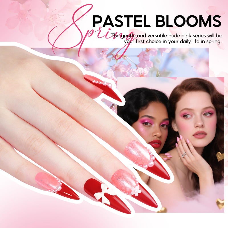 Peacecolor 65PCs Gel Nail Polish Kit with U V Light and Drill, 35 Colors Gel Nail Kit 5PCs Matte/Glossy/Glitter Top Base Coat Nail Rhinestones Manicure Tools Starter Kit Gifts for Women DIY - Image 2