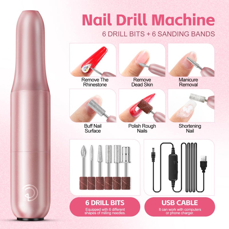 Peacecolor 65PCs Gel Nail Polish Kit with U V Light and Drill, 35 Colors Gel Nail Kit 5PCs Matte/Glossy/Glitter Top Base Coat Nail Rhinestones Manicure Tools Starter Kit Gifts for Women DIY - Image 4