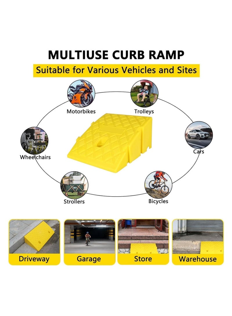 Goserda® Plastic Curb Ramp, Portable Lightweight Threshold Driveway Ramp for Driveway, Sidewalk, Loading Dock, Garage, Scooter, Truck, Motorcycle, Wheelchair, Heavy Duty, 6000lb Capacity (2 Pack) - Image 3