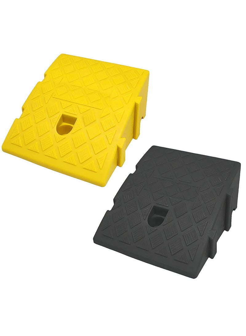 جوسيردا® Goserda® البلاستيك كبح المنحدر, المحمولة خفيفة الوزن عتبة منحدر الممر للممر, الرصيف, تحميل رصيف, مرآب, سكوتر, شاحنة, دراجة نارية, كرسي متحرك, الثقيل, 6000lb سعة (2 حزمة) - Image 1