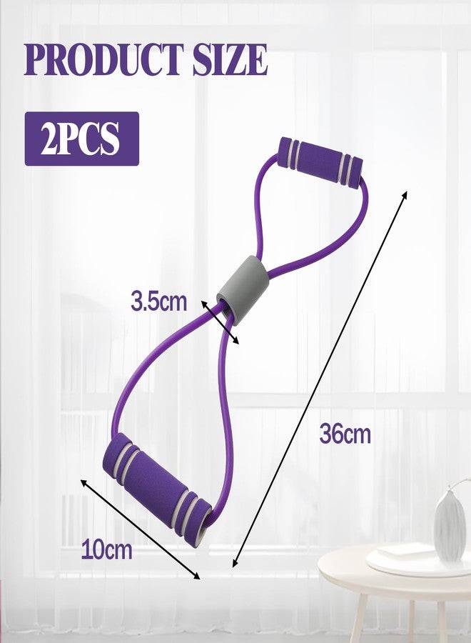 panthra 2 Pcs Resistance Band with Handles,Figure 8 Resistance Band,Suitable for Full Body Exercise, Strength Training,Flexibility, Exercise Elastic Rope,Suitable for Home,Gym (Purple) - Image 3