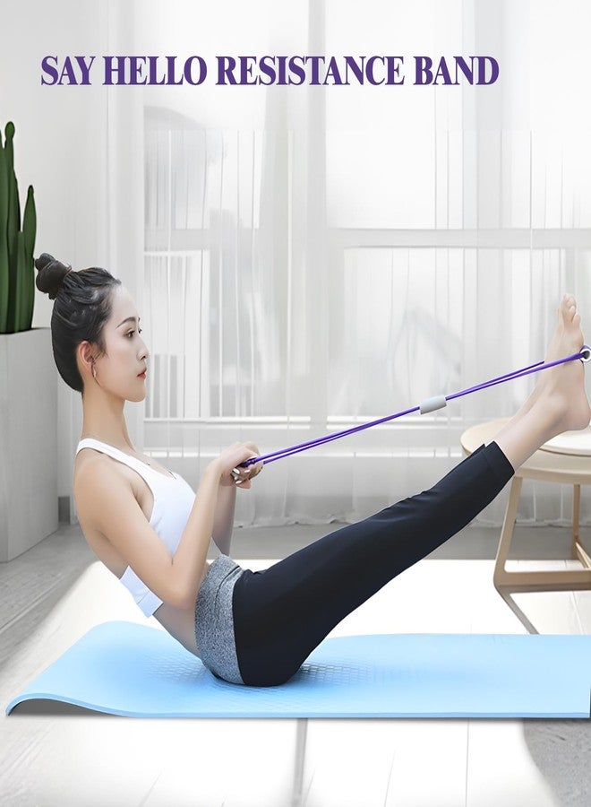panthra 2 Pcs Resistance Band with Handles,Figure 8 Resistance Band,Suitable for Full Body Exercise, Strength Training,Flexibility, Exercise Elastic Rope,Suitable for Home,Gym (Purple) - Image 4