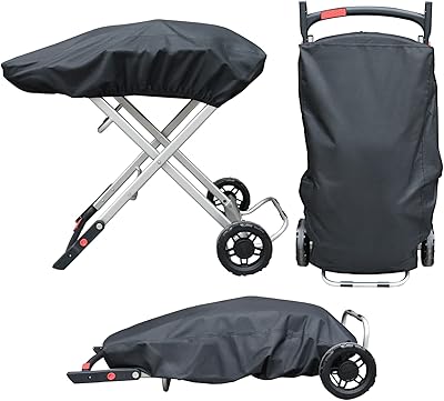 TOHONFOO Grill Cover for Weber 9010001 Traveler Portable Gas Grill - Heavy Duty Waterproof 600D Oxford Fabric and - Image 1