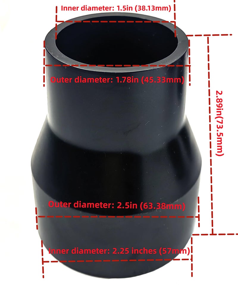 palart 3 Piece Vacuum Adapter Combo Kit Fits Wet Dry Vacuum Cleaners Connector Accessory, Includes a 2-1/2 in. to 1-7/8 in. Accessory Adapter, a 1-7/8 in. to 1-1/4 in. and a Hose-to-Hose Connector - Image 3